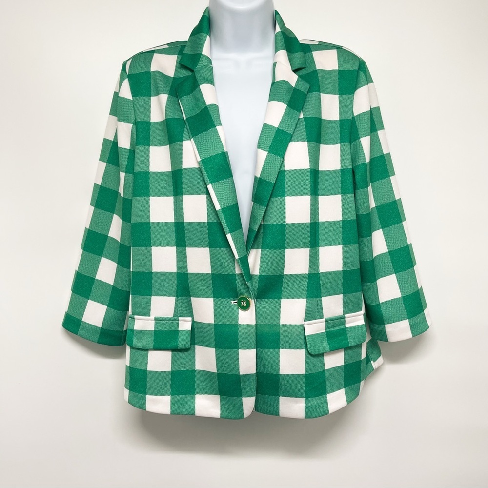 Gingham Checkered Plaid Print Structured Lightwei… - image 2